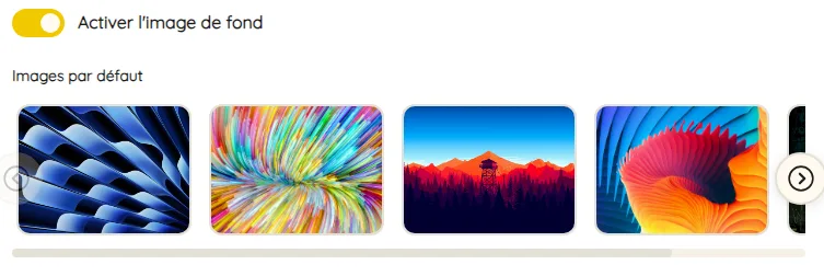 Arrière plan personnalisé