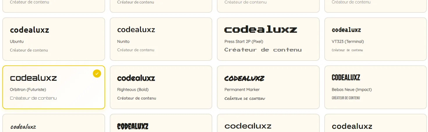 Police d'écriture personalisée